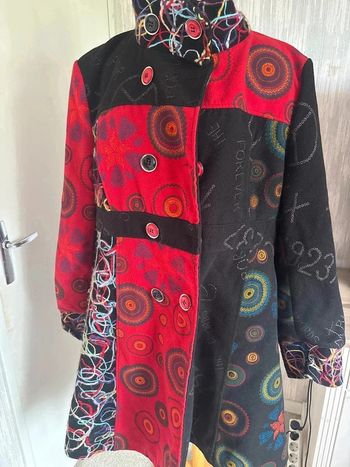 Manteau patchwork taille 58 made in italy•