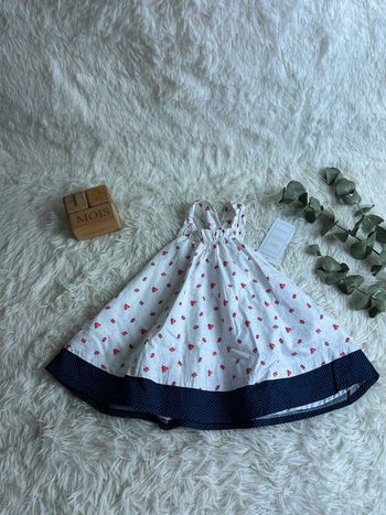 Robe blanche bleue et rouge orchestra taille 12 mois
