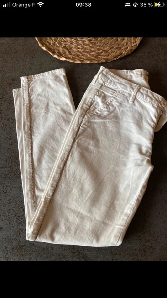 Jean skinny taille basse blanc kaporal