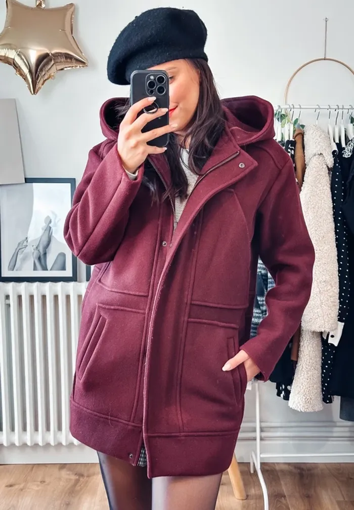 Manteau The Kooples lie de vin en laine T38