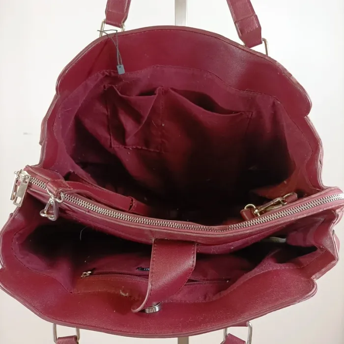 Sac cabas bordeaux grand format – idéal bureau ou quotidien S023 - photo numéro 6