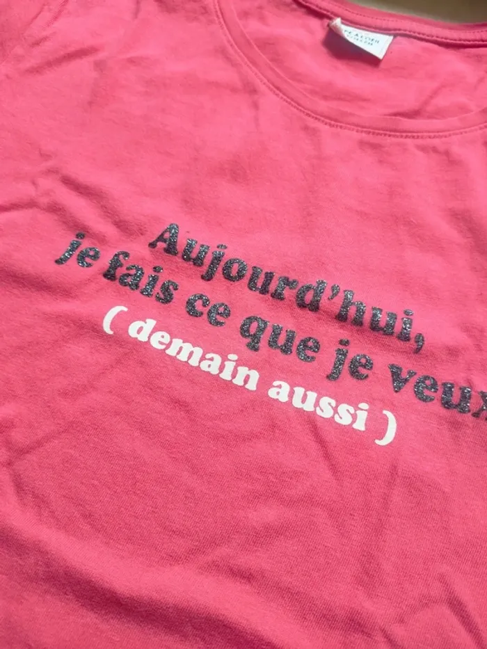 Tee-shirt rose taille 14 ans Tape à l'oeil - photo numéro 3