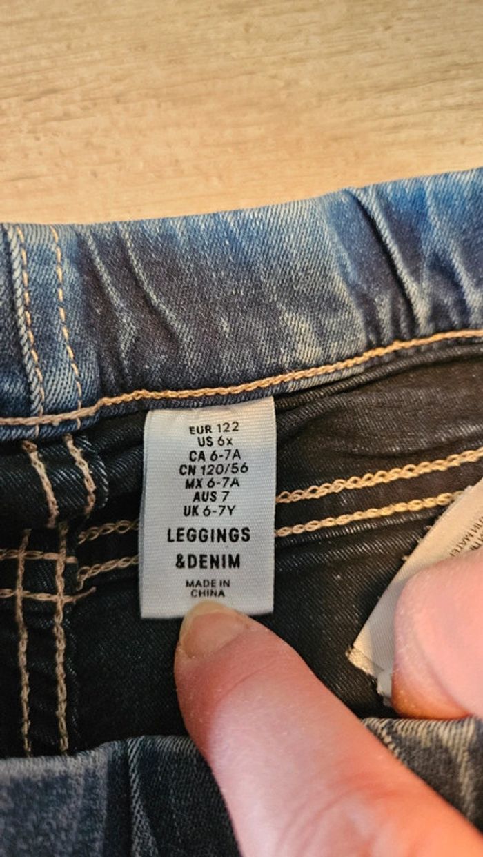 Jean s slim stretch, jegging bleu, H&M, taille 6/7 ans mais petit - photo numéro 6