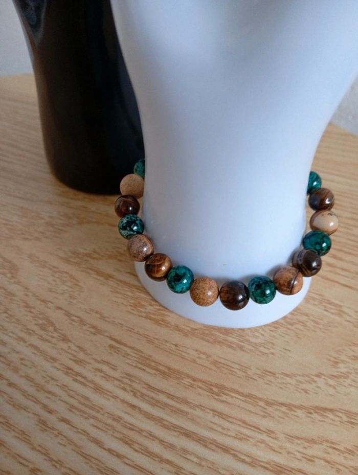 Idée cadeau femme homme Bracelet constellation signé zodiaque en pierre naturelles malachite taureau - photo numéro 4