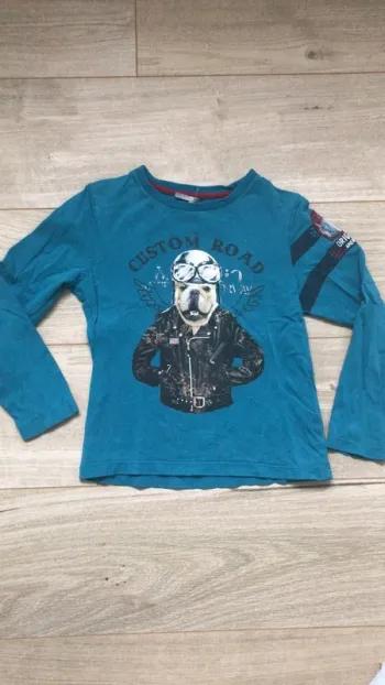 Tee-shirts manches longues chien motard