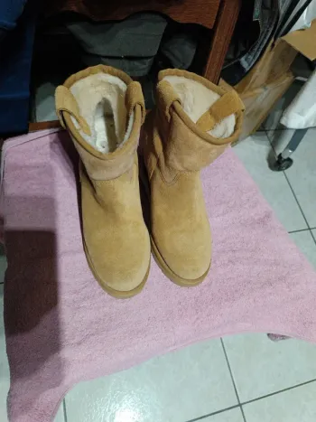 Bottines compensées daim moutarde ASH 38
