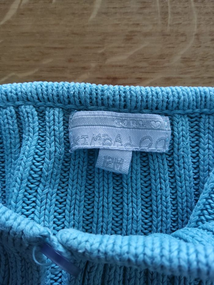 Gilet turquoise 3 boutons Kimbaloo - photo numéro 3