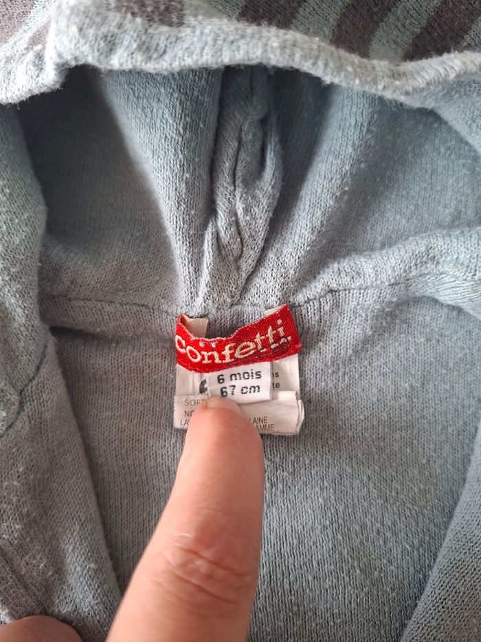🌷N°9🌷Gilet à capuche - Confetti - 6 Mois🌷 - photo numéro 6
