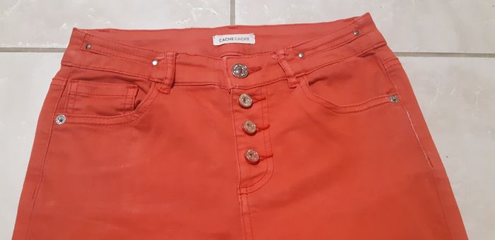 Jean slim taille 34 taille XS Cache cache corail - photo numéro 2
