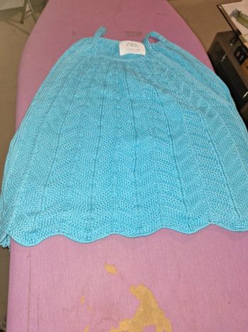 Débardeur crochet bleu zara T 11/12ans très bon état