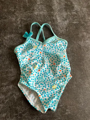 Maillot de bain 1 pièce bleu et blanc 18 mois tribord