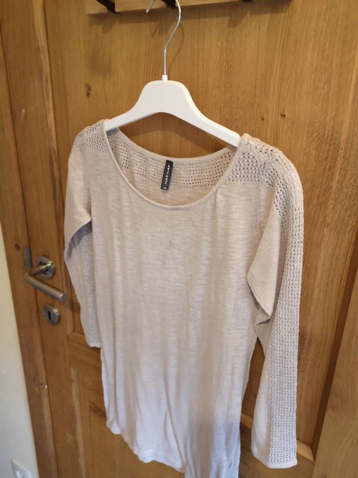 T-shirt naf naf en beige xs - photo numéro 3