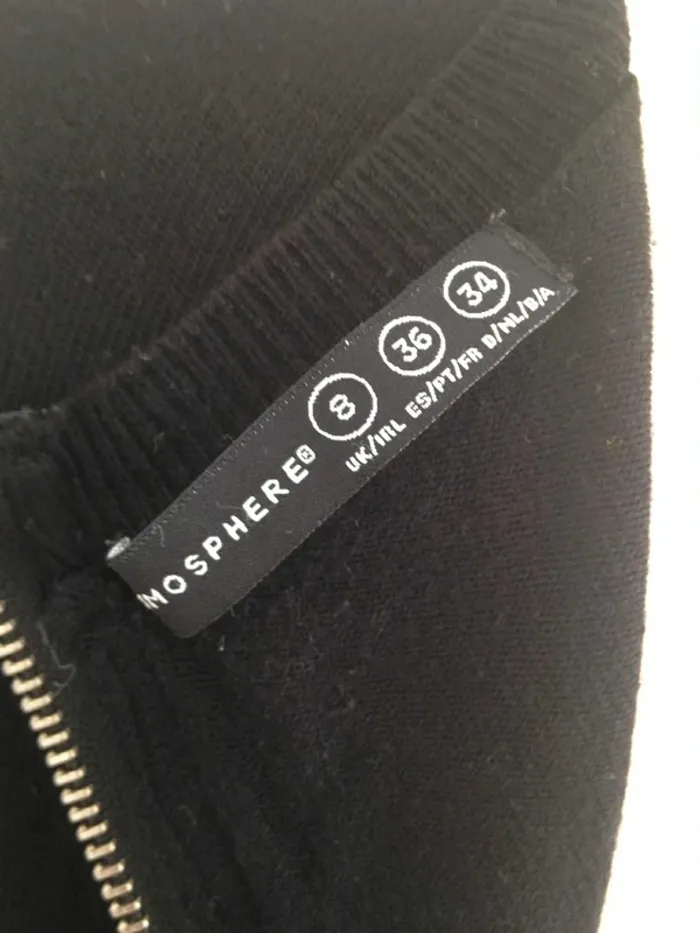 Pull fin col rond manches longues zippé oversize noir S 36 Atmosphère - photo numéro 7