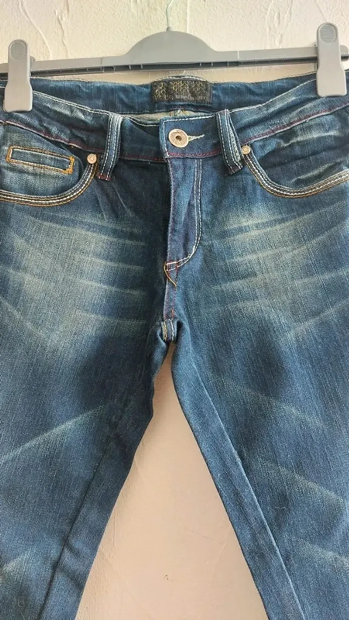 Jean bleu effet vieilli, taille L. - photo numéro 4