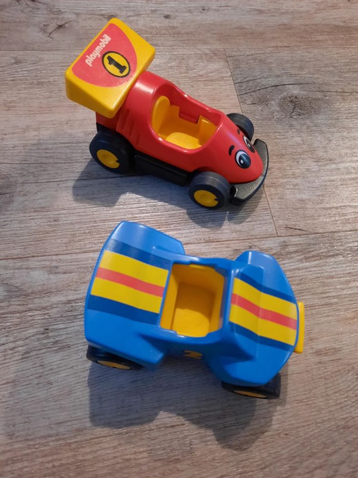 2 voitures de courses Playmobil 1 2 3 - photo numéro 2