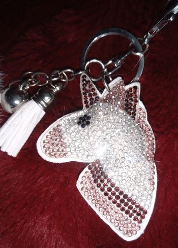 Porte-clé licorne blanc pompon 🦄