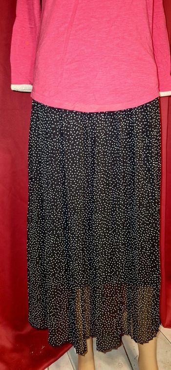 Jupe longue noire petits pois blanc taille S