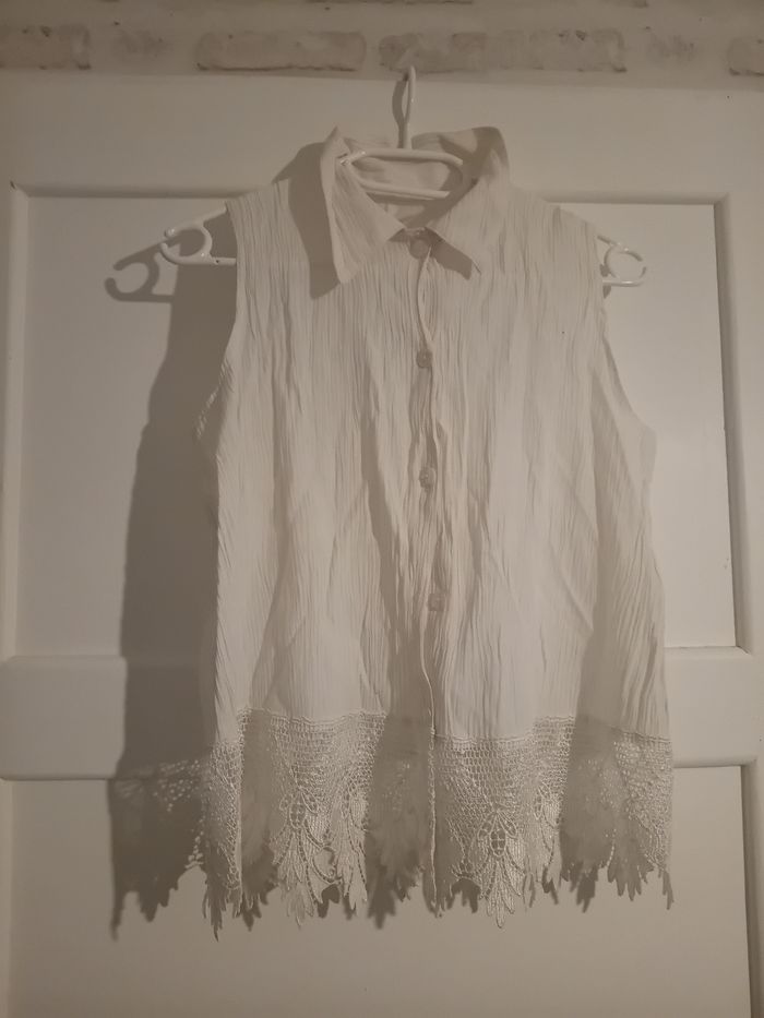 Haut sans manches blanc cassé