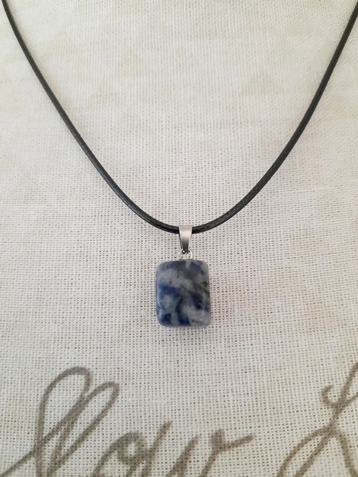 Collier pierre naturelle améthyste bleue - photo numéro 2