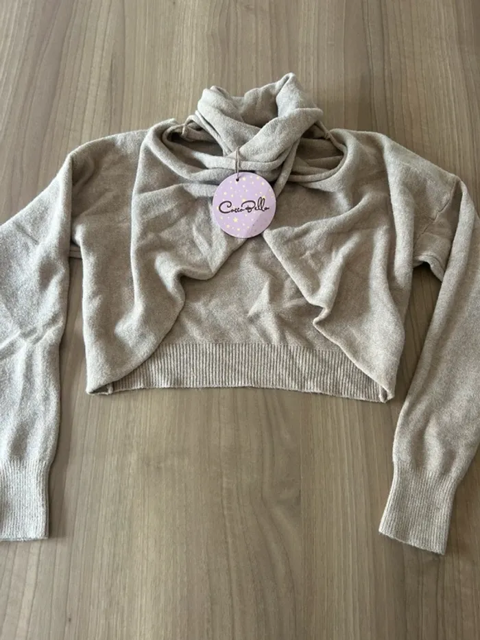 Pull court beige taille S/M