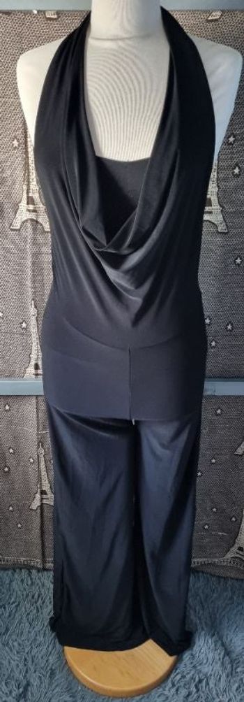 Combinaison élégante noir à jambes larges taille 36-38