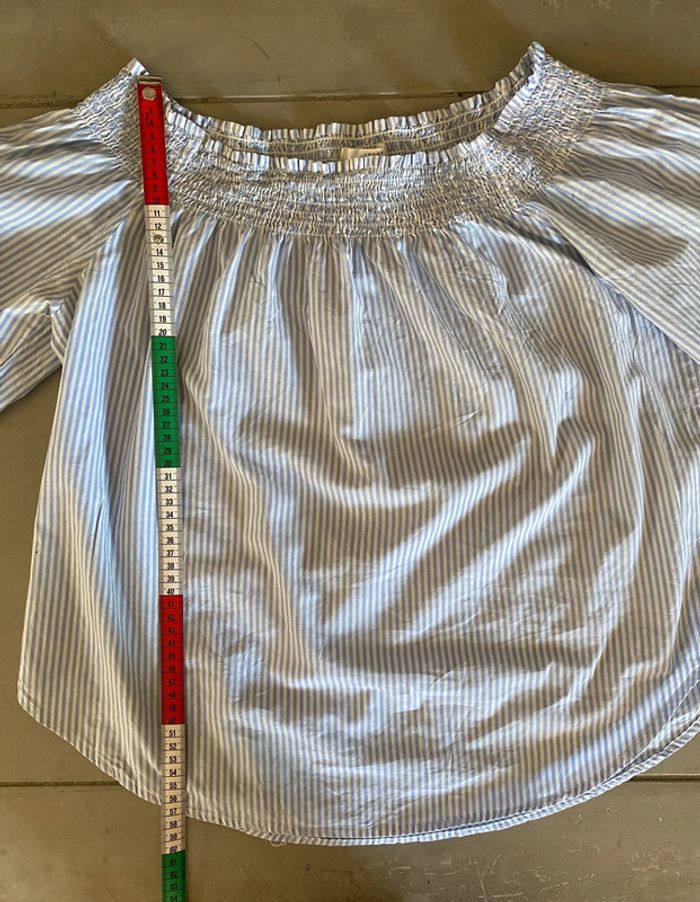 Blouse H&M bleue et blanche à rayures taille 36 / 38 - photo numéro 15
