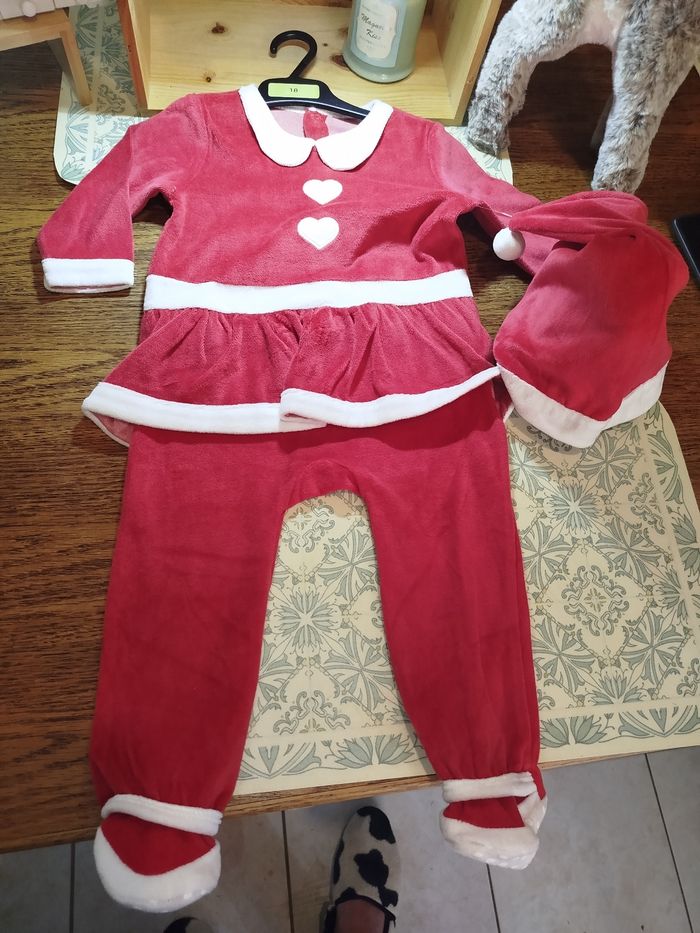 Pyjama bébé noël 18mois avec Bonnet