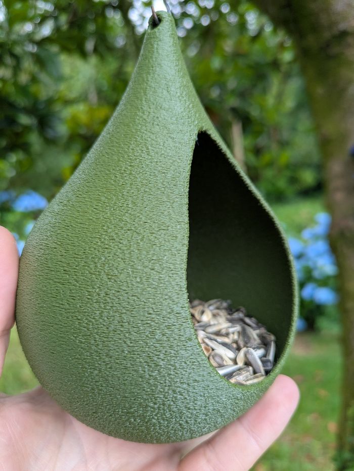 Mangeoire à oiseaux de la nature en forme de goutte d'eau effet strié - photo numéro 9