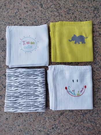 Lot de 4 langes coton 