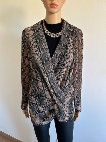 Blouse imprimée python neuve à manches longues taille unique