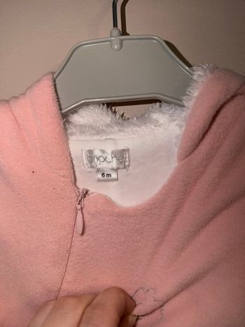 Combinaison polaire à capuche, rose - T6mois - brioche 