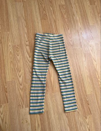 Legging RAYÉ (type pantalon) - 5-6 ans  rayures jaune, rose pâle, bleu turquoise et bleu foncé