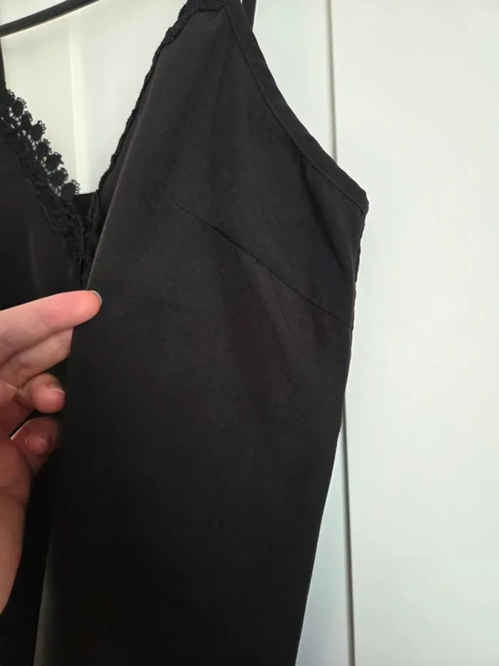 Débardeur noir broderie zara - photo numéro 3