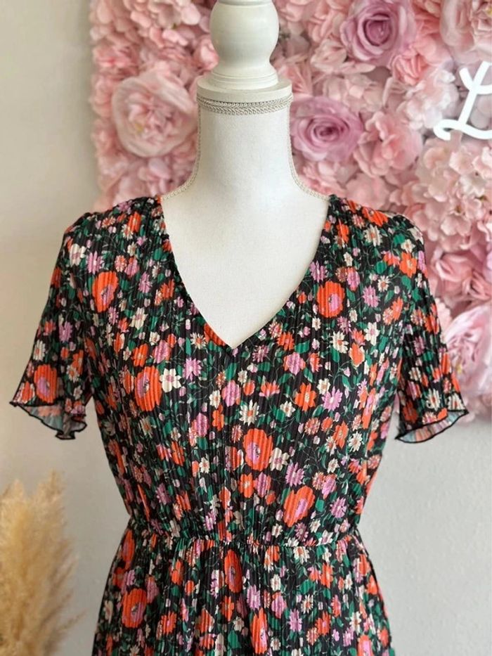 Robe plissée motifs fleuris taille M - Promod - photo numéro 3