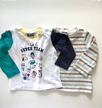 2 t-shirts manches longues 12 mois