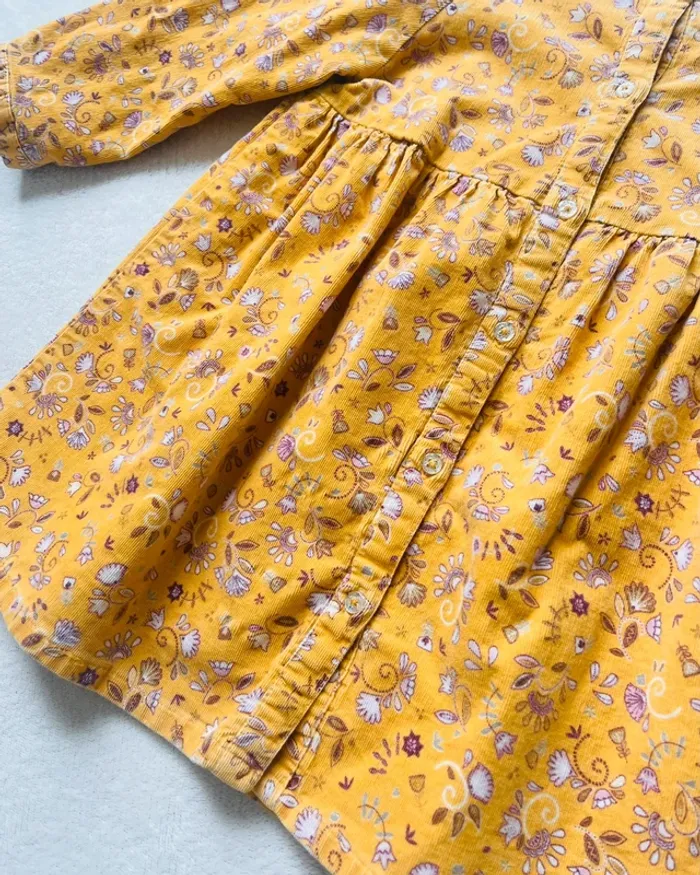 Robe en velours côtelé moutarde à motifs 23 mois - Tape à l'œil - photo numéro 4