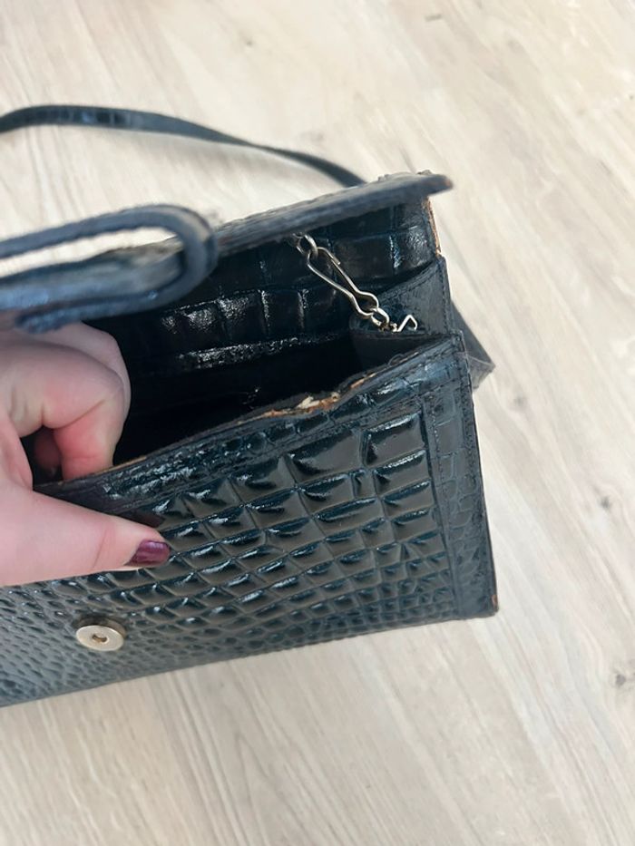 Joli sac à main effet croco vintage - photo numéro 7