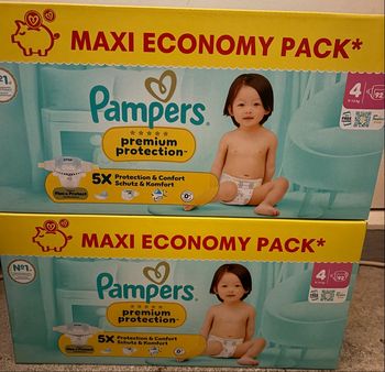 2 cartons couches Pampers premium taille 4 neuf 
