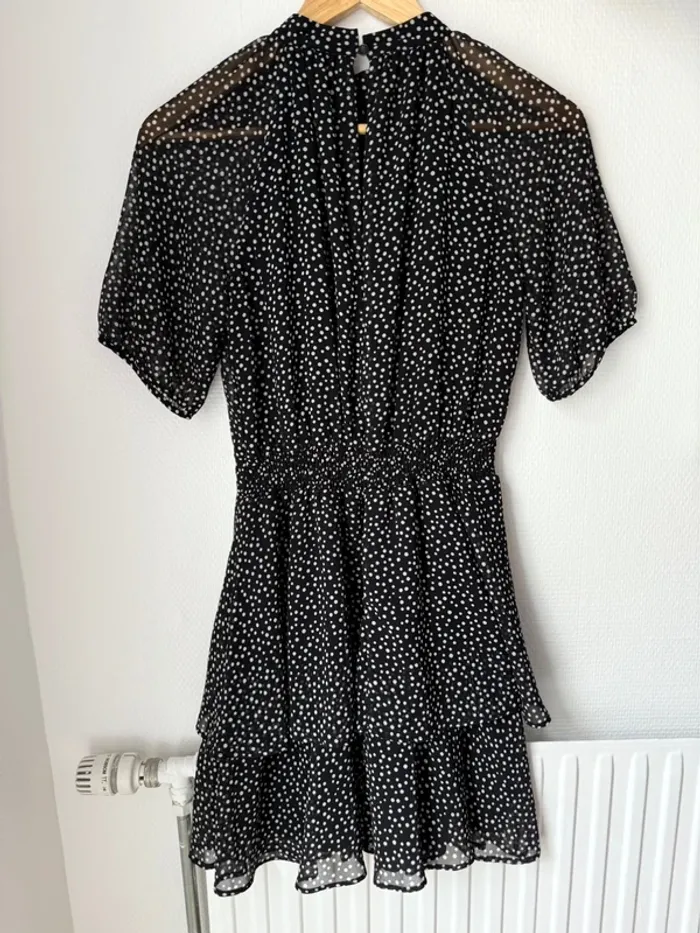 Robe noire courte The Kooples col rond à pois - photo numéro 5