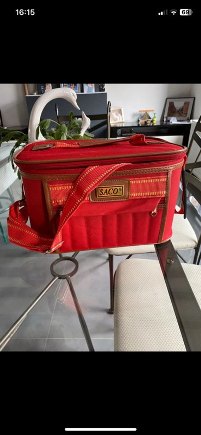 Vanity case rigide avec sangle d’épaule - vintage