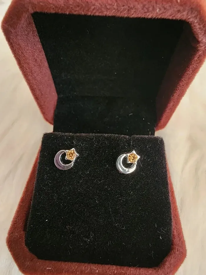 💎Boucles d’oreilles Argenté Lune💎