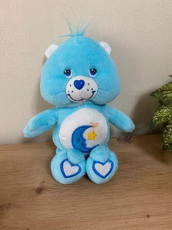 Doudou peluche bisounours bleu lune étoile annee 2005 care bears
