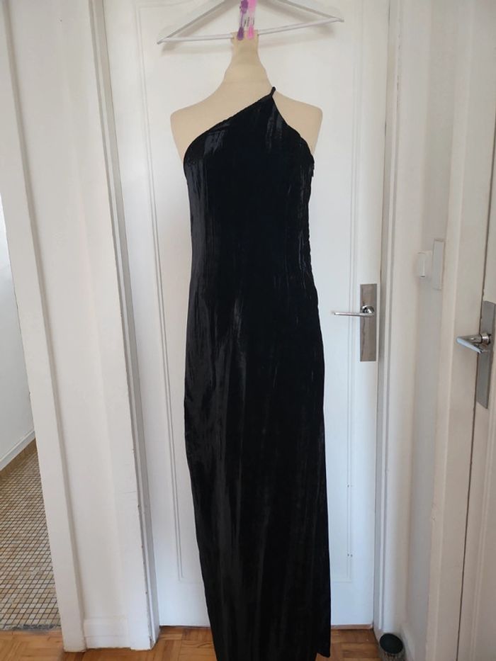 Robe longue velours Mango