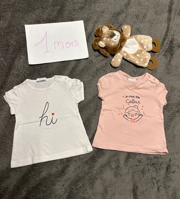 Lot de 2 t-shirt 1 mois