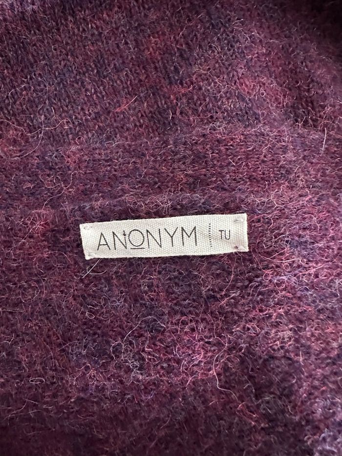 Cardigan oversize violet rose alpaga et laine mérinos Anonym TU - photo numéro 2