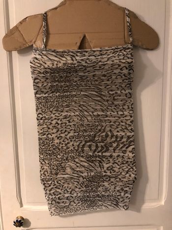 44-Paréo à bretelles panthère gris T U NEUF