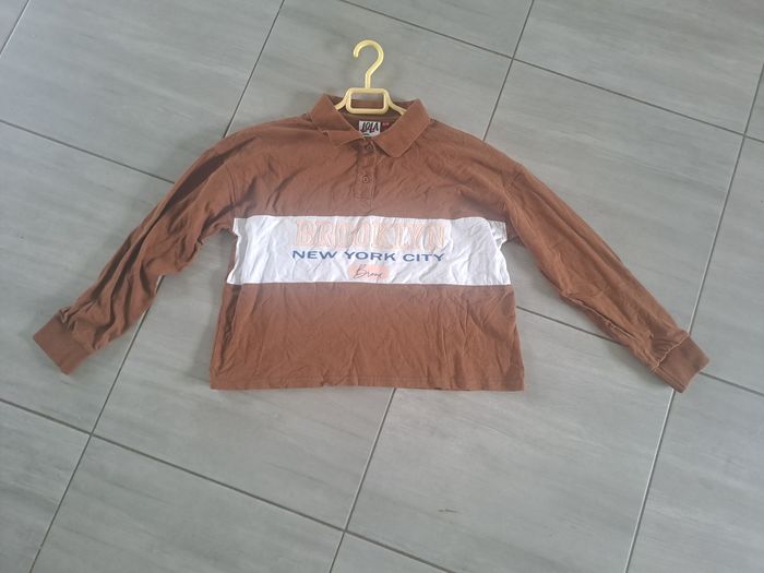 Pull style polo Brooklyn New York Marron Taille L - photo numéro 10