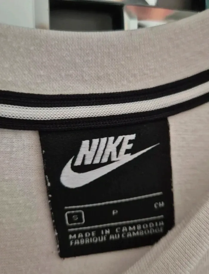 T-shirt Nike Homme - Blanc Logo Noir - Taille S - photo numéro 3