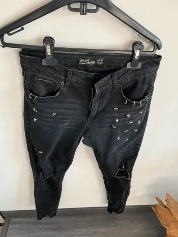 Jus femme noir rock déchiré tête de mort taille 36