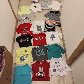Lot 19 t-shirt manches longues 6 mois
